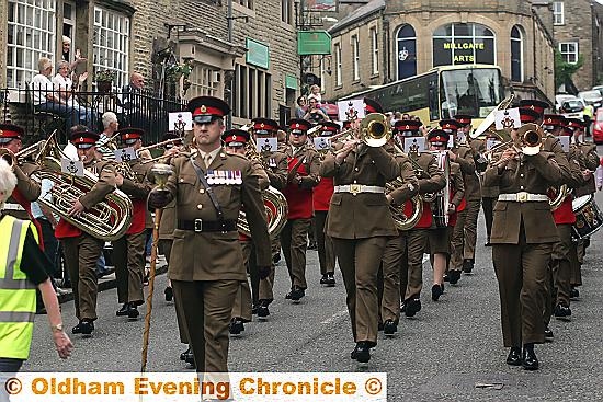 MARCHING proudly: The Band of the King’s Division in Delph.