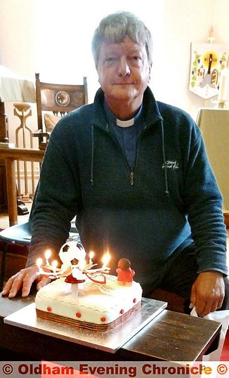HAPPY birthday . . . the Rev Howard Sutcliffe, who has retired