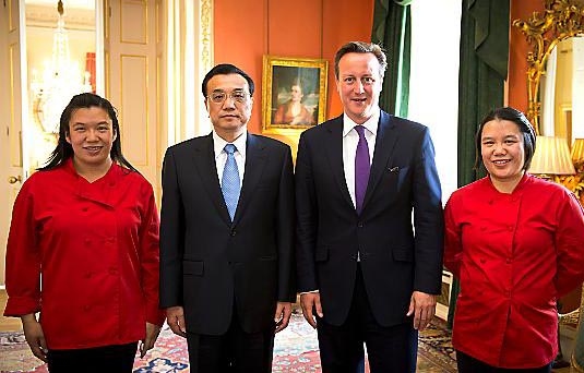 DREAM come true . . . Helen Tse, Chinese Premier Li Keqiang, Prime Minister David Cameron and Lisa Tse at Downing Street.