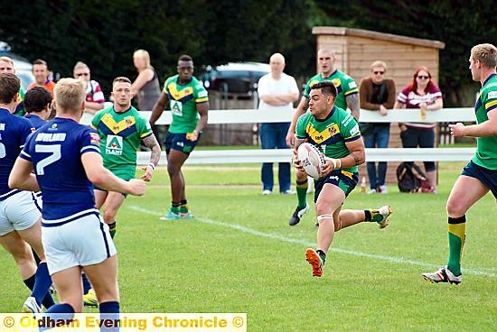 LOOSE forward Sam Gee takes up possession for Roughyeds.