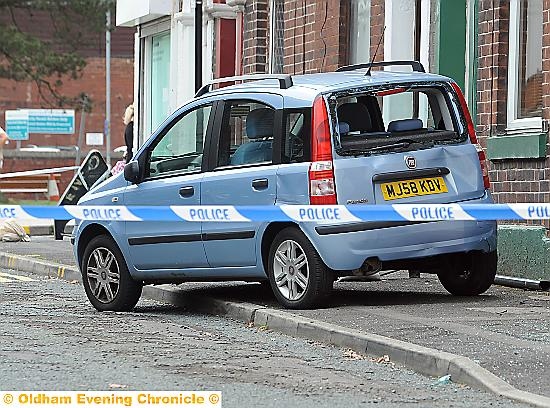 The scene at Park Street, Royton, where a car reversed into pedestrians