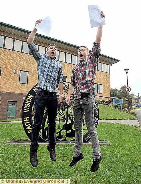 BEST pals Harvey Jones and Zac Keane are inseparable — they got the same A-level results in the same subjects and will be heading to Oxford University together to study the same course.
