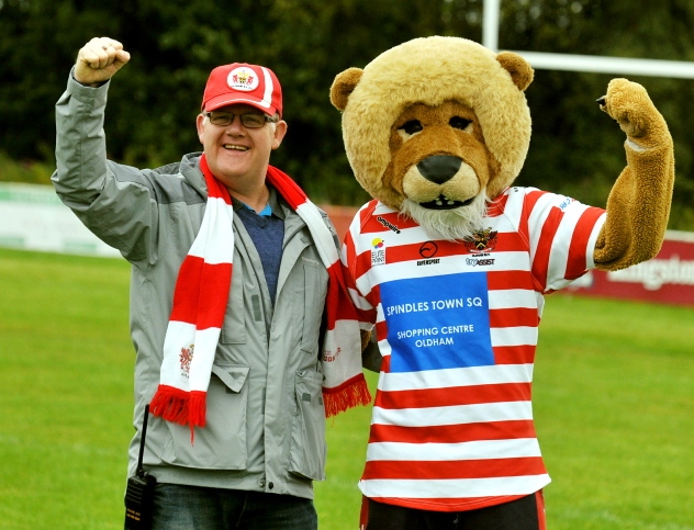 WEMBLEY bound: David Murgatroyd and - in the Roary costume - his son Nathan
