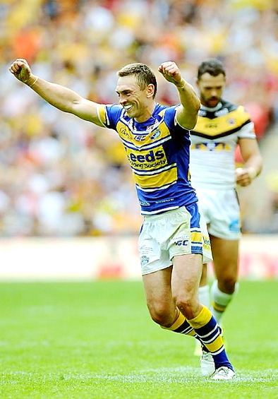 MAGIC OF THE CUP: Leeds skipper Kevin Sinfield celebrates at the final whistle