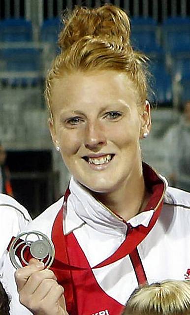 Nicola White with her silver medal