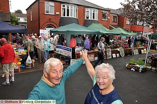 Roy and Last and Iris Last at their Haigh Lane garage sale.