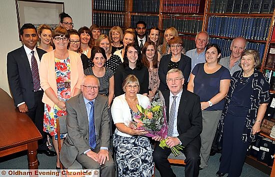 Dorothy Pearson (front centre) retires from North Ainley Solicitors.