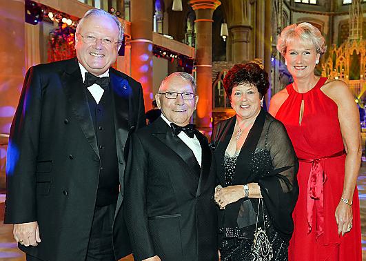 Norman Stoller (second-left), whose charitable trust has donated £1 million to the restored monastery, with his wife Sheila and Paul Griffiths (left) and Elaine Griffiths (right) from the monastery
