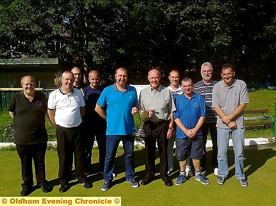 ASHTON Cricket Club bowls team with league president Tom Charlton