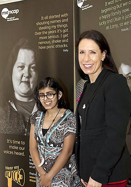 BACKING . . . Debbie Abrahams and Hinal, a campaign assistant for Mencap
