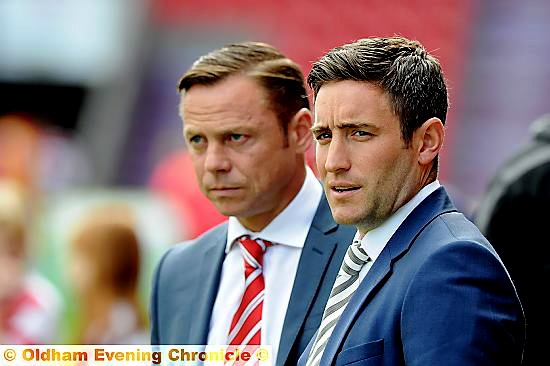 Lee Johnson and Paul Dickov: one ended the game happier than the other...