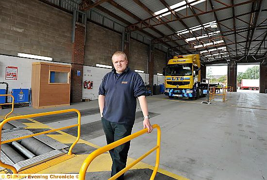 HOWARTH Bros director Lewis O’Neill in the inspection garage that has been set up with a £400,000 investment. 