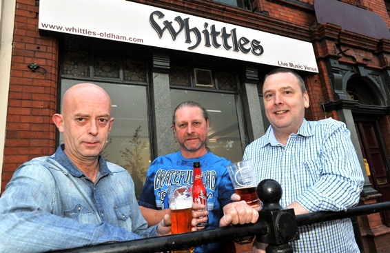 OWNERS: the trio of (from the left) John Dodd, Martin Schofield and Neil Haughton have overseen a resurgence of Whittles as a live music venue