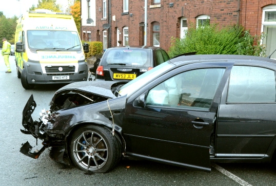 TWO child passengers were checked out in hospital after three cars collided in Middleton Road
