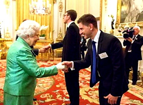 ROYAL meeting . . . Professor Andrew Rowland attended a reception at Buckingham Palace, hosted by the Queen