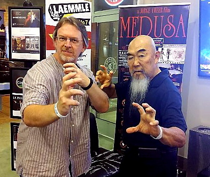 HEE-YAH! Dave with actor and martial arts expert Gerald Okamura