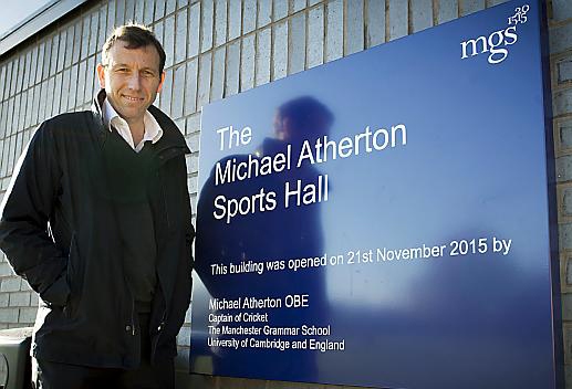 Mike Atherton at the opening of The Micheal Atherton Sports Hall.