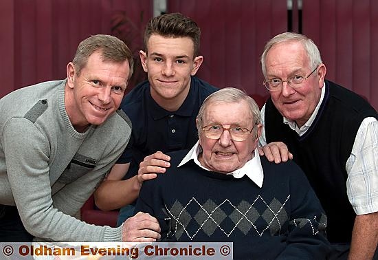 Four generations of Barlows . . . (from left) Andy, his son Lewis, Arthur and John. 