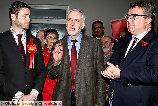 By-election candidate Jim McMahon with Labour leader Jeremy Corbyn in Oldham