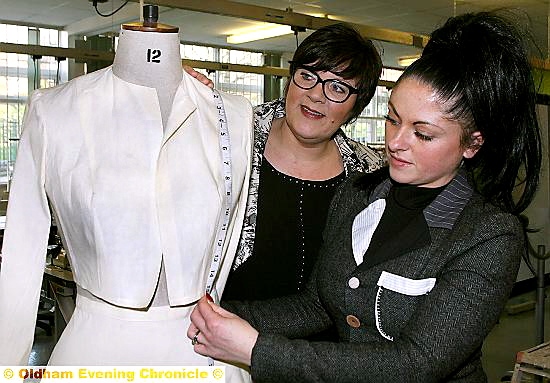 Apprentice Cheryl Sarsfield with Sewing Academy tutor Beverley Whittaker