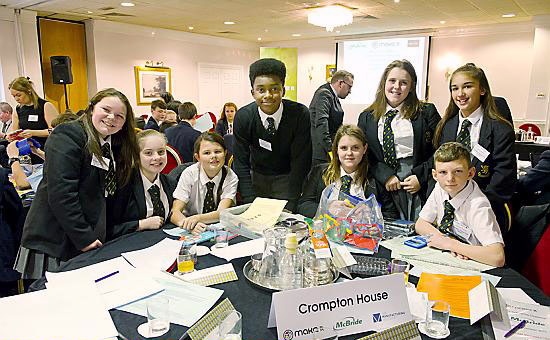 Romario with fellow Crompton House pupils at the enterprise competition