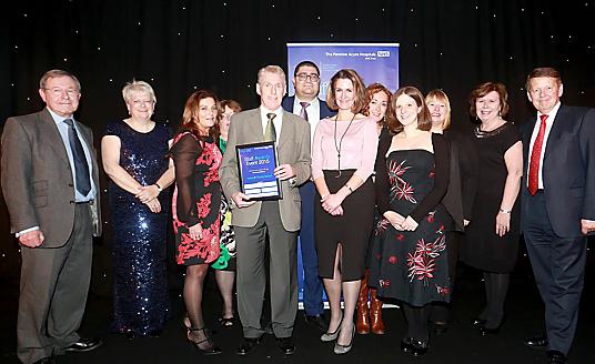 AWARD winners: Andrew Baldwin and staff from the oral and maxillofacial department receive the patients’ choice award from chairman John Jesky, chief executive Dr Gillian Fairfield, Bill Turnbull and Karen Topping from G4S