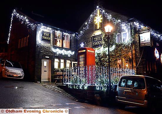 THE Swan Inn, Dobcross - best Illuminated Pub.