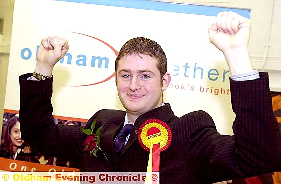We win! Jim McMahon’s first election victory - to the council, in 2003.