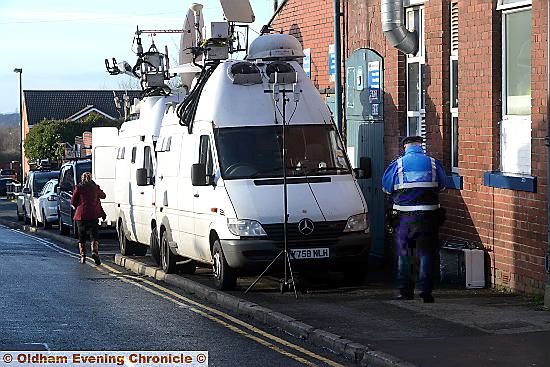 YOU can’t park there . . . a traffic warden hits another TV van with a parking ticket