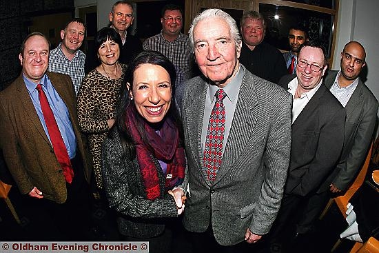 Veteran MP Dennis Skinner with Oldham MP Debbie Abrahams at the Labour party fundraiser.