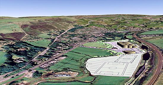 WHERE the school and sports facilities will be located in Diggle. Picture courtesy of Stuart Coleman Photography and Google