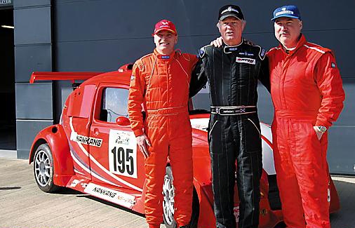 DREAM team . . . (from the left) Paul Wighton, Anthony Reid and Antonio Armelin team up for the world’s longest race at Spa in Belgium, part of the British Racing and Sports Car Club Fun Cup endurance championship