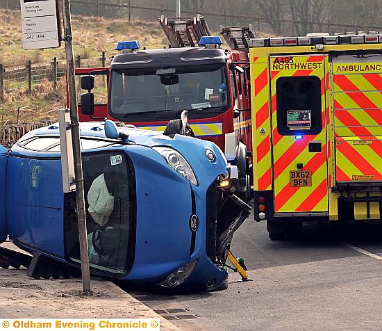 Emergency services attend the crash. 