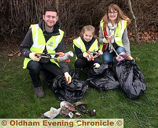 TIDY work: council leader Jim McMahon and chief executive Carolyn Wilkins with Eve Chapman