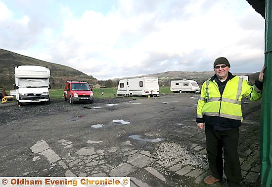 VICTORY: Nigel Hadfield at the Well-i-hole farm site — permission granted for permanent caravans