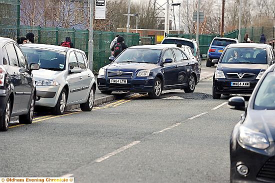 SNARLED up: bad parking causes traffic problems on Hunt Lane 