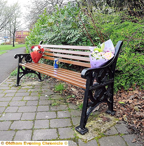 The bench at Cross St - a regular resting place for the late Geoffrey