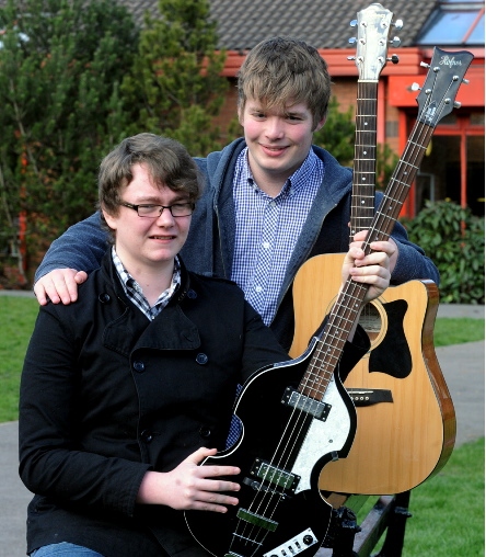 Nathan Dawson, left, is organising “Rock v Cancer” on May 2 with the help of pal Kieron McMahon.