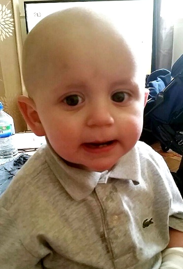 ALWAYS smiling: Leyton has been brave throughout his treatment