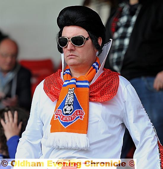 FEELING BLUE . . . ‘Elvis’ is not amused as Athletic slip to defeat against Walsall. 
