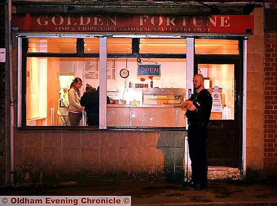 Shots were fired at the Golden Fortune take away in Grimshaw Lane. 