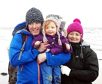 HAPPIER times: Cath with husband Matt and three-year-old daughter Isla

