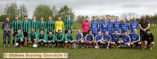 Division one shield final, teams Limeside FC (left) and Carrion Crow FC. Photo Paul Sterritt
