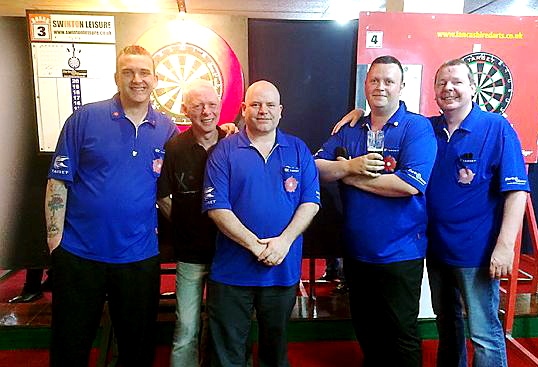 COUNTY KINGS . . . Oldham’s Lancashire Cup winners are (left to right): Mark McGeeney, Ian Walters, Dave Adshead, Paul Cartwright and Dave Airey.

