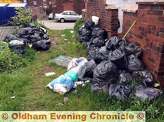 The pile of rubbish in Gainsborough Ave