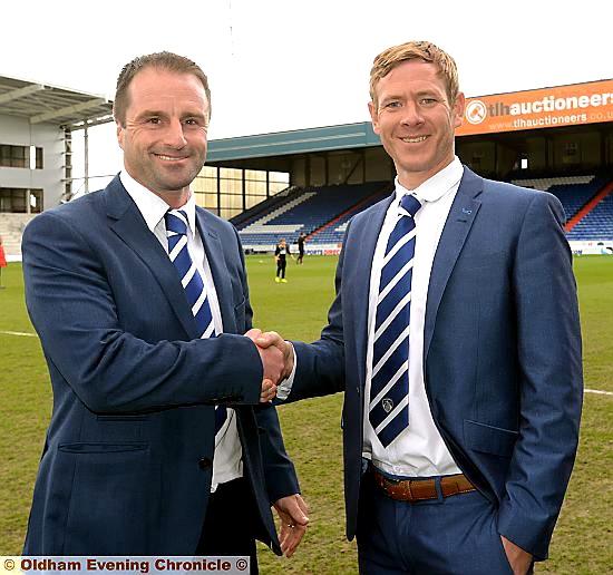 Darren Kelly (left) with new assistant manager Dean Holden.