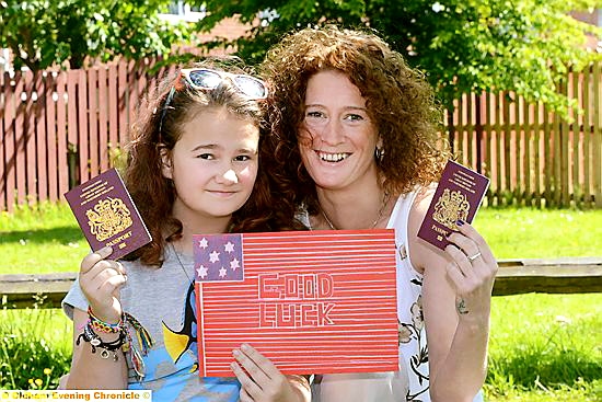 PASSPORT to proton therapy . . . Katie McGann and her mum Marie headed to America today to start Katie’s treatment for a brain tumour
