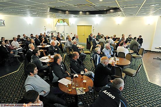MEETING POINT: a packed floor at Milnrow last night. 