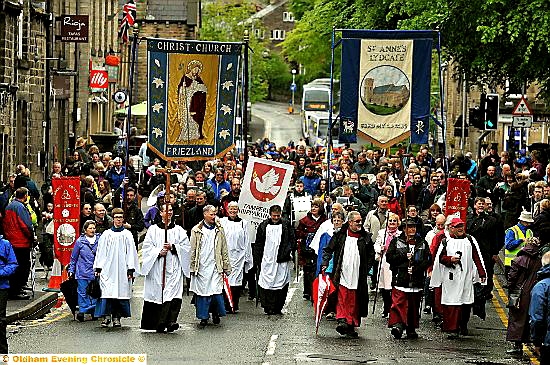 St Anne's Lydgate and Christ Church Friezland at the Uppermill procession.