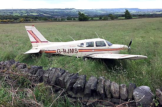 OFF-COURSE . . . the private jet pictured shortly after it veered off the runway 